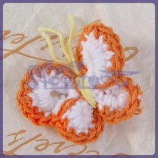 20 PC Crochet knit Butterfly Applique Scrapbook flatback trim Handmade