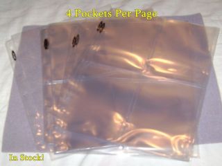   POCKET 3.5x5 COUPON PAGES HOLDER SHEETS NEW FOR 3 RING ALBUM BINDER