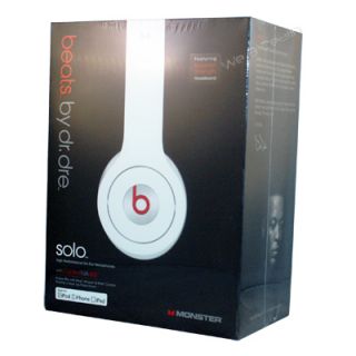 Monster Beats Solo by Dr. Dre On Ear Headphones ControlTalk WHITE 