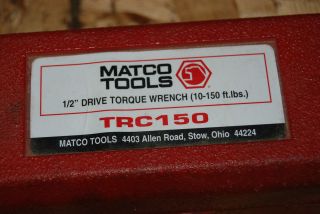 matco 1 2 torque wrench trc150 10 150 lbs time
