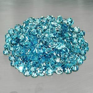  99 Calibrate Size 5 Mm. Round Diamond Cut Natural Blue Zircon
