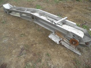 Incline Conveyor 12 ft Long – Stainless w Plastic Belt