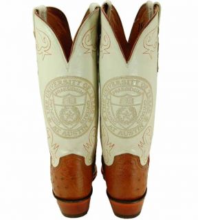 612 New Lucchese 1883 Cognac Smooth Ostrich Cowboy Boots Womens 6 5 B 