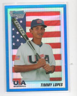 2010 Bowman Chrome USA Blue Refractor Timmy Lopes Qty
