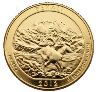 2012 DENALI Gold Plated Territory Gold Plated State Quarter with D 