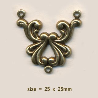 Beautiful Baroque Brass Ox stampings Drops #4f12b