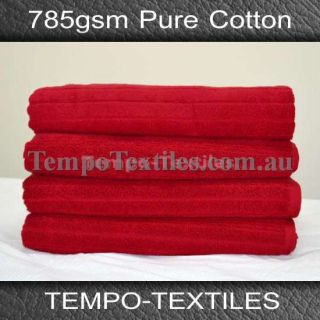 2X 785gsm Luxury Egyptian Cotton Bath Sheet Soft 90cm x 160cm Red 