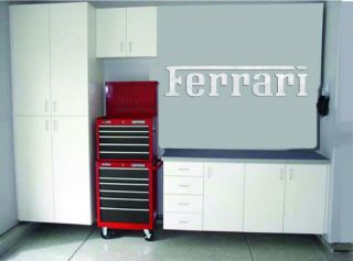 Ferrari Garage Sign 3 Feet Long Brushed Silver