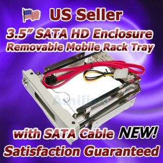 Beige Mobile Rack Enclosure 3 5 SATA HDD HD SATA Cable