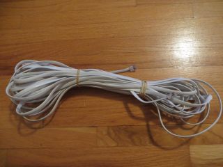 50 ft Long Telephone Cable Line Cord White
