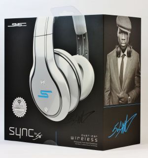   Audio Sync by 50 Over Ear Wireless Headphones White 50 Cent New