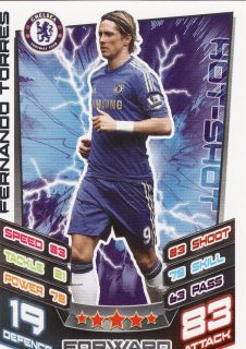 Match Attax 2012/2013 Chelsea Base Cards