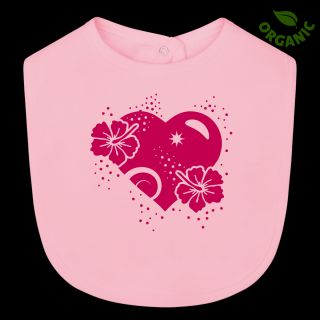 Pink Hibiscus flower heart design Baby Bib