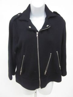 525 America Black Knit Zipper Detail Sweater Jacket M