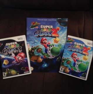 Super Mario Galaxy 1 & 2 Lot Premiere Strategy Guide Wii Great 