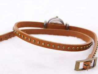 Classic Leather Strap Roma Number Dial Quartz Women Lady Bracelet 