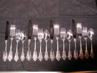 Wallace Grande Baroque Sterling Silver 4 PC 4 Place Setting
