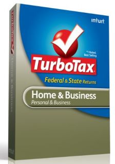 New TurboTax Home and Business Fed E File State 2012  