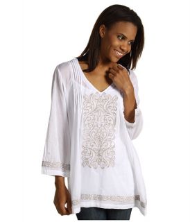 stetson solid white voile tunic top $ 59 99 $