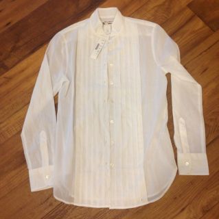 New w/tags $158 J. Crew Thomas Mason womens Tuxedo Shirt size 0 white 