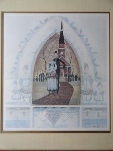 Buckley Moss Wedding II Signed Numbered Lithograph Framed