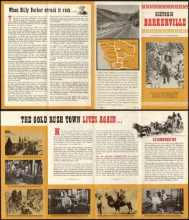 Brochure Historic Barkerville Gold Rush British Columbia Canada 1962 