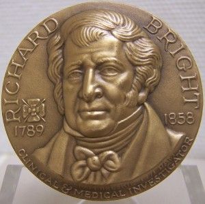   Bronze Medal Richard Bright Disease Signed Abram Belskie 1971