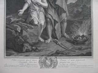   Von Pierre Drevet Das Opfer Abrahams 1707 Engraving Sacrifice