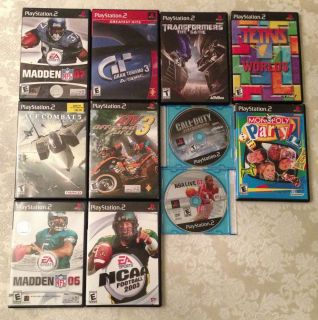 PS2 PlayStation 2 Games Lot of 11 Madden ATV 3 Ace Combat Transformers 