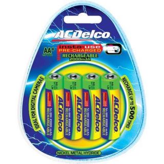 AC Delco AA NiMH Pre Charged Rechargeable Battery 4 Pac