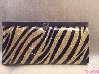 Gold Accordion Style Zebra Print Clutch Wallet 195TS