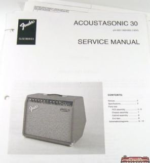 Fender Acoustasonic 30 Amplifier Service Manual