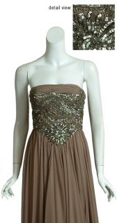Majestic REEM ACRA COUTURE Beaded Silk Evening Gown Dress 4 NEW