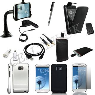 11 x Accessory Bundle Kit Samsung Galaxy S3 i9300 Pouch Case Cover Car 