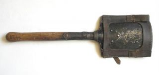 German WW1 Entrenching Tool Shovel with Leather Carrier