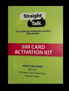 Straight Talk SIM card activation Kit   IPhone 3G/3GS/Android