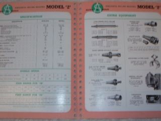 Vtg Adcock Shipley Catalog Model 2 Milling Machines