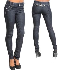 New Womenstop Dark Blue Jeans Slim Jeans Pant Leggings Trousers Size 9 