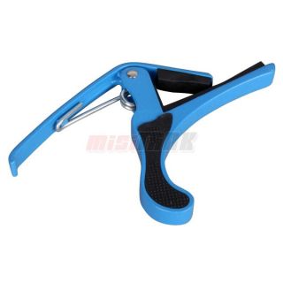 Blue Acoustic Electric Guitar Capo Trigger Clamp with Quick Change Key 