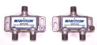 02 New 2 Way Horizontal Cable TV Splitters