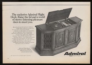 1967 Admiral Flight Deck Solid State Stereo Print Ad
