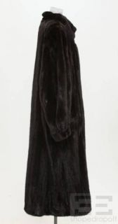 Adolfo Dark Brown Mink Fur Full Length Coat Size 28
