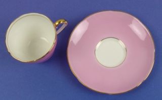 Demitasse Cup Saucer Set Adderley H665 Bone China England Pink