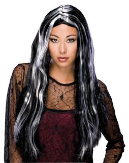   Wig White Streaked Streaks Vampire Hair Witch Costume Adult