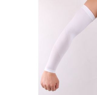 1pair New 3D Seamless Weaving Design UV Block Sports Arm Sleeves White 