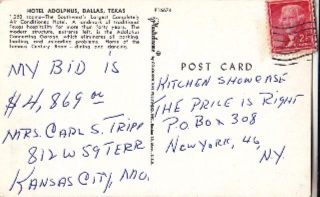 Dallas Texas Hotel Adolphus Artist Impression Postcard