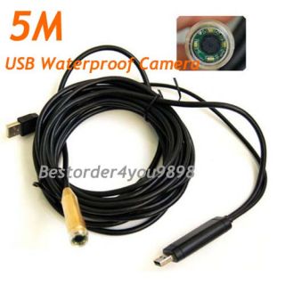 Waterproof 5M USB Snake Scope Inspection Camera Endoscope Borescope 