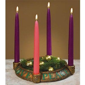   Hope Love Peace and Joy Irish Advent Wreath and Advent Candles