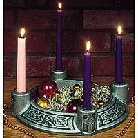   Celtic Knot Advent Wreath Kit   Green Metallic with 4 Advent Candles