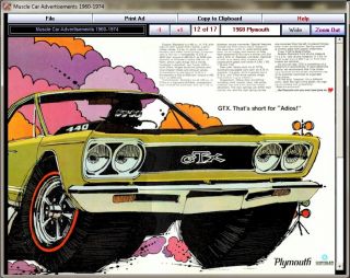 American Muscle Car Advertisements CD ROM Ads 1960 1974